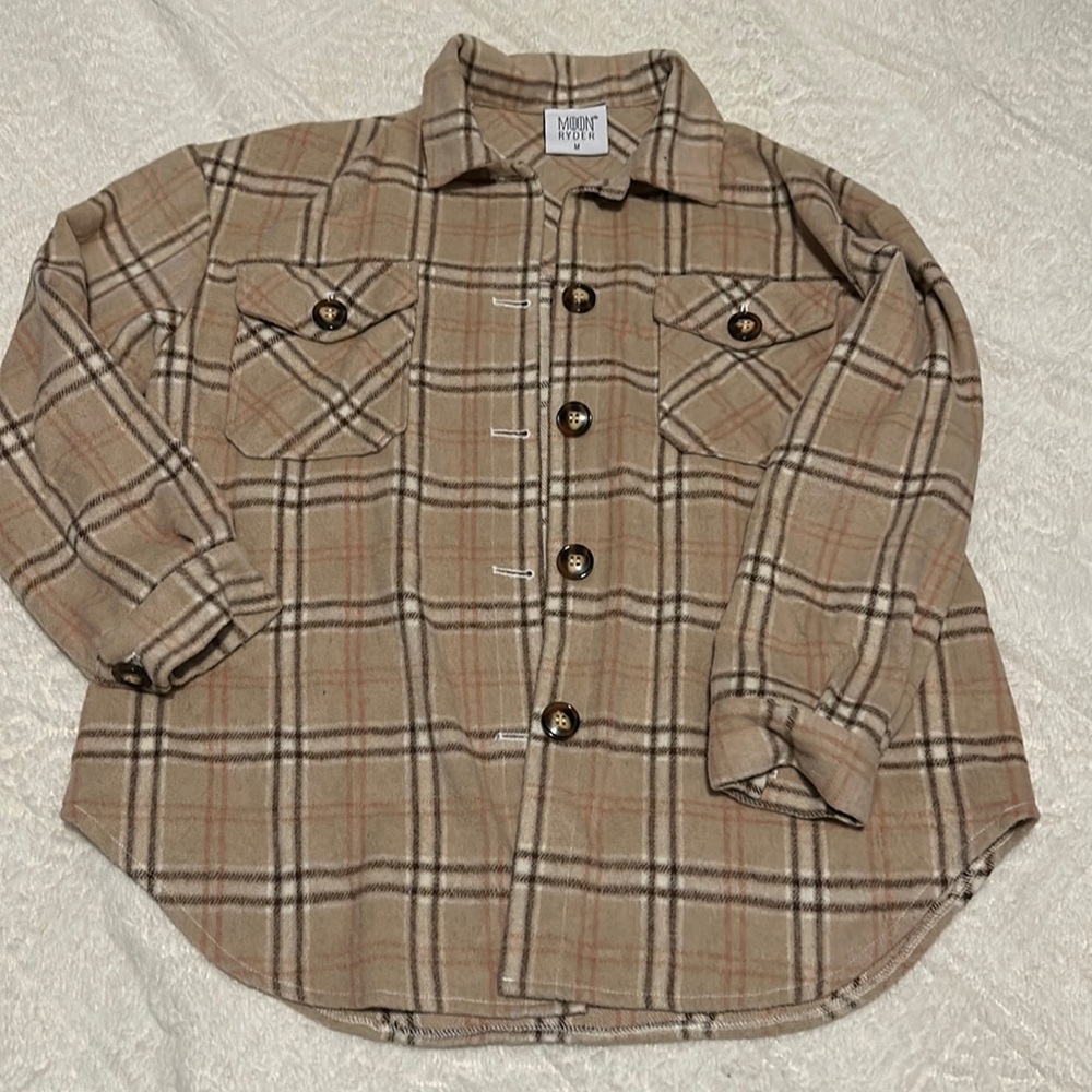 Tan and Pink Plaid Shacket
